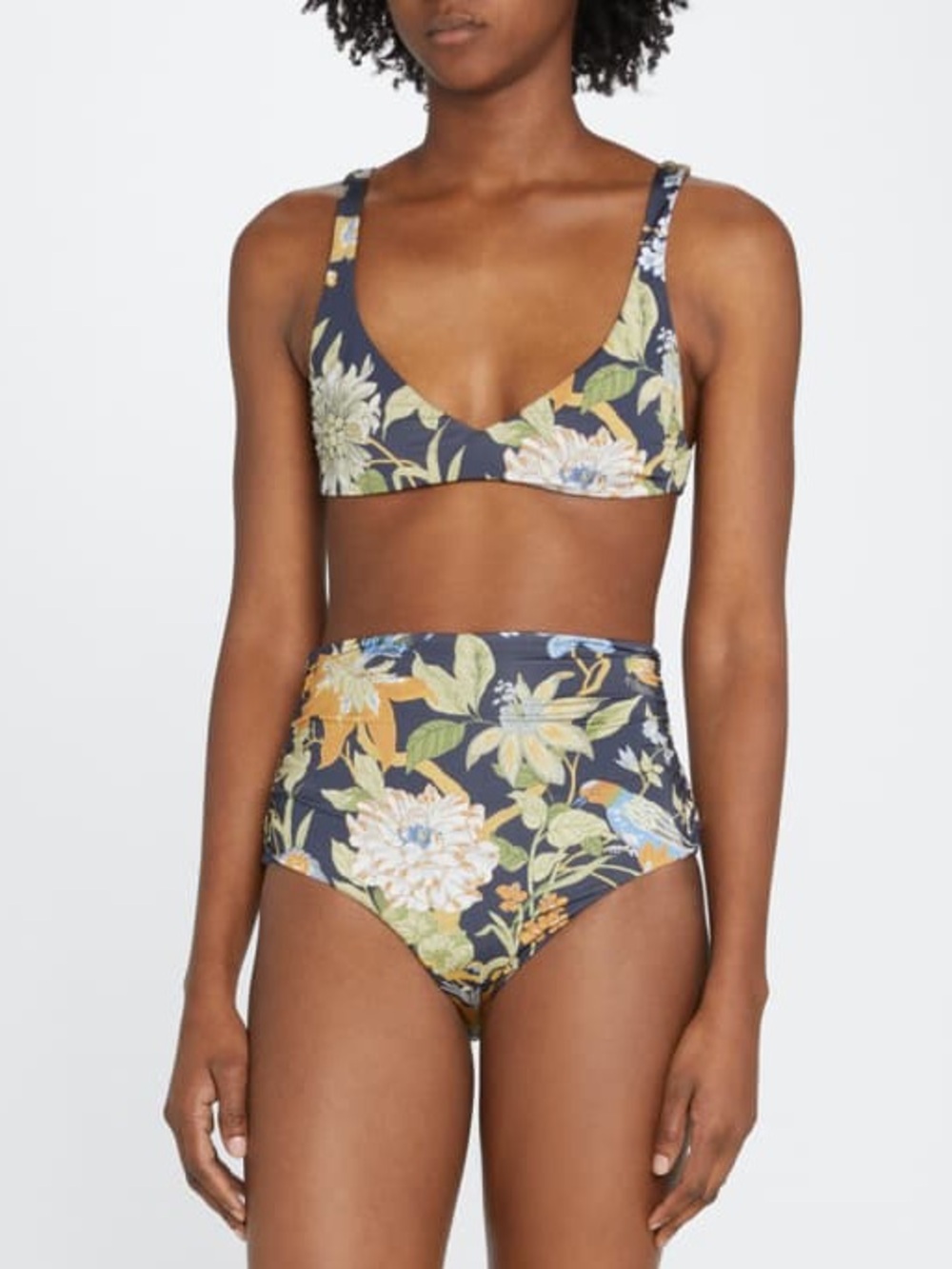 SIR. the Label | Enid Gathered High-Waist Bikini Bottom Brief